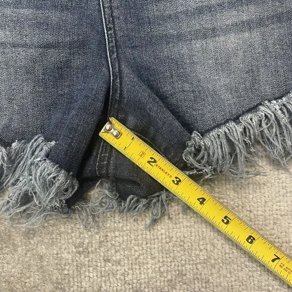 Altar'd State Shorts Womens 26/3 Blue Denim Jean Shorts Cut Off Fringe Stretch - Picture 5 of 6